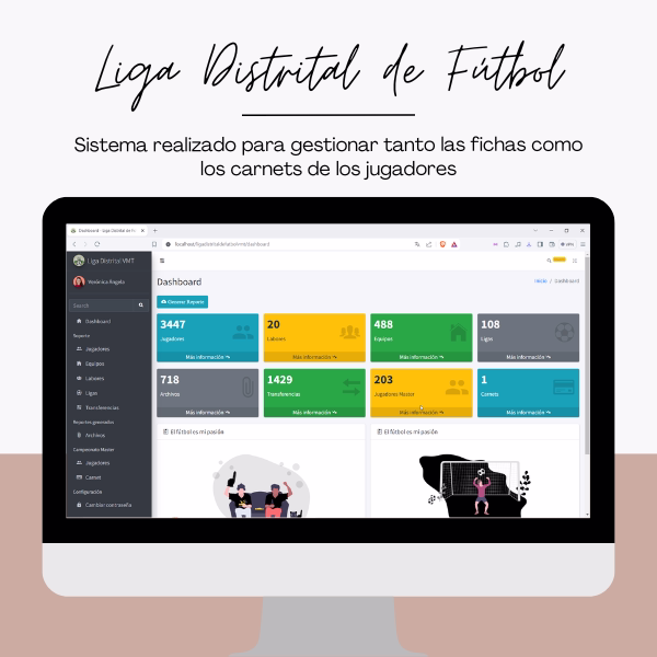 Trabajo de Liga Distrital de Fútbol VMT hecho por Software Yanami